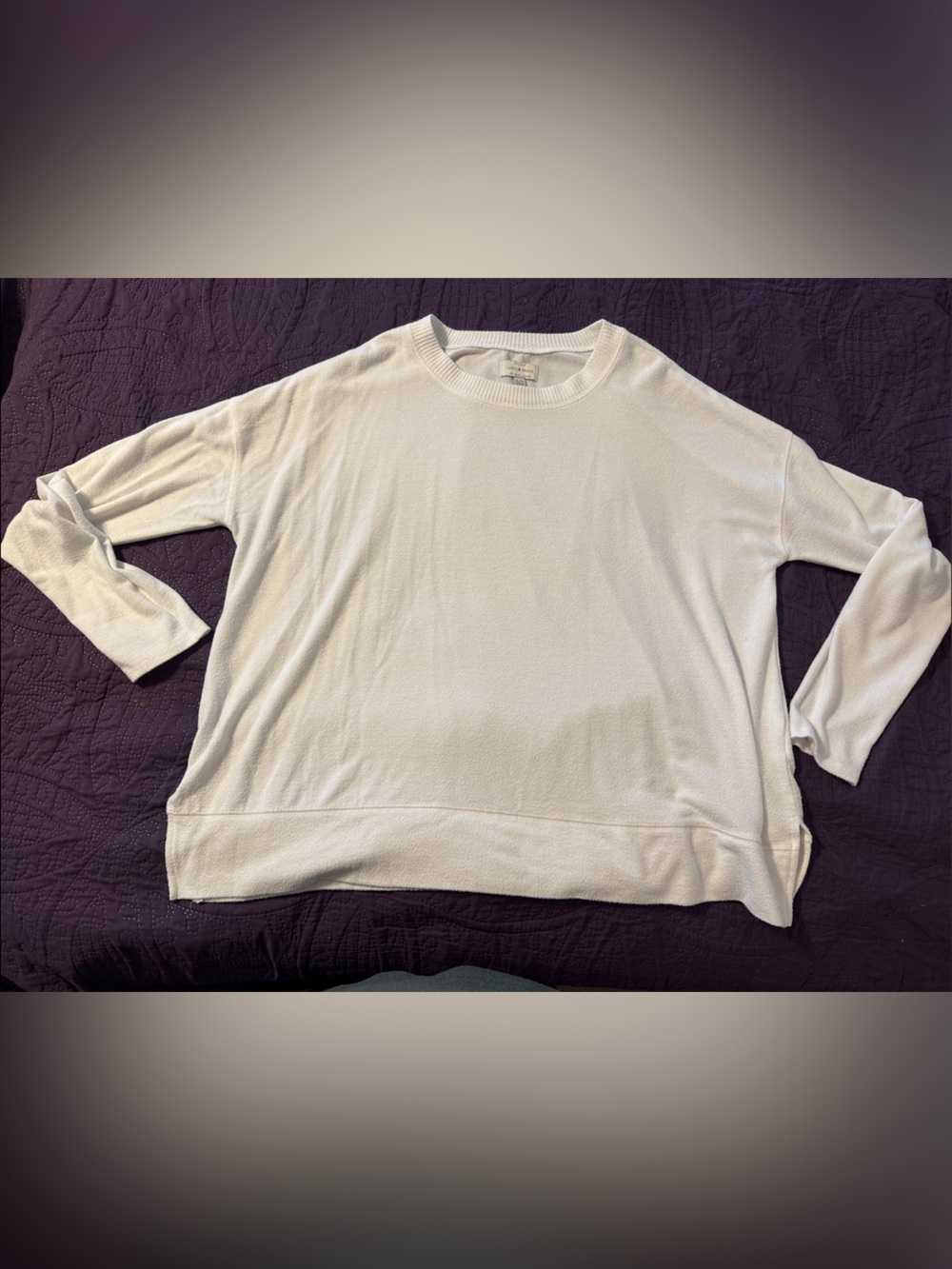 Lucky Brand White Lightweight Crewneck Pullover XL